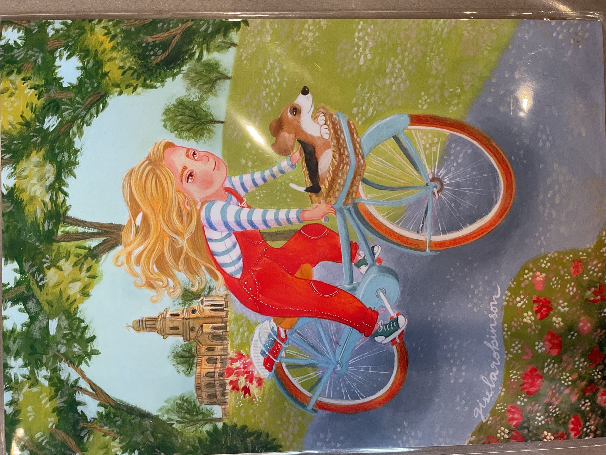 Gisela print A4 Quarry Park girl on bike