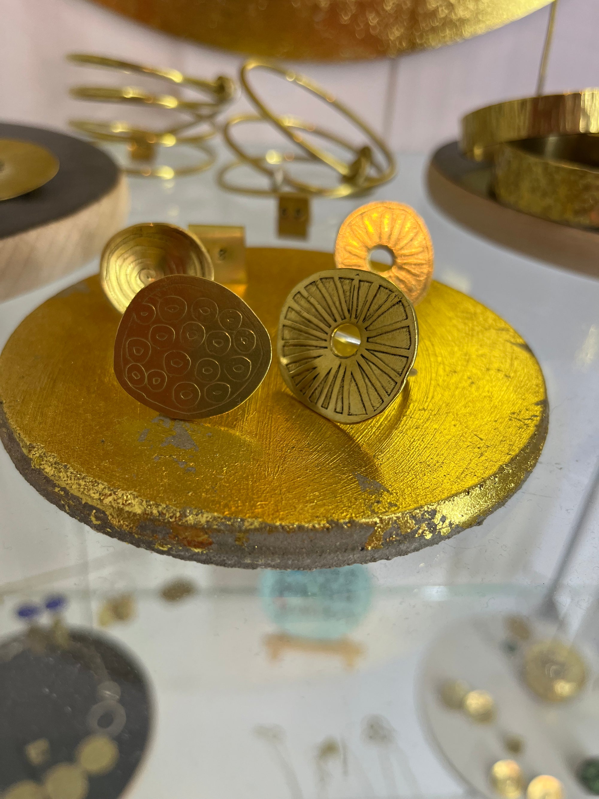 Copper Moss brass circle rings