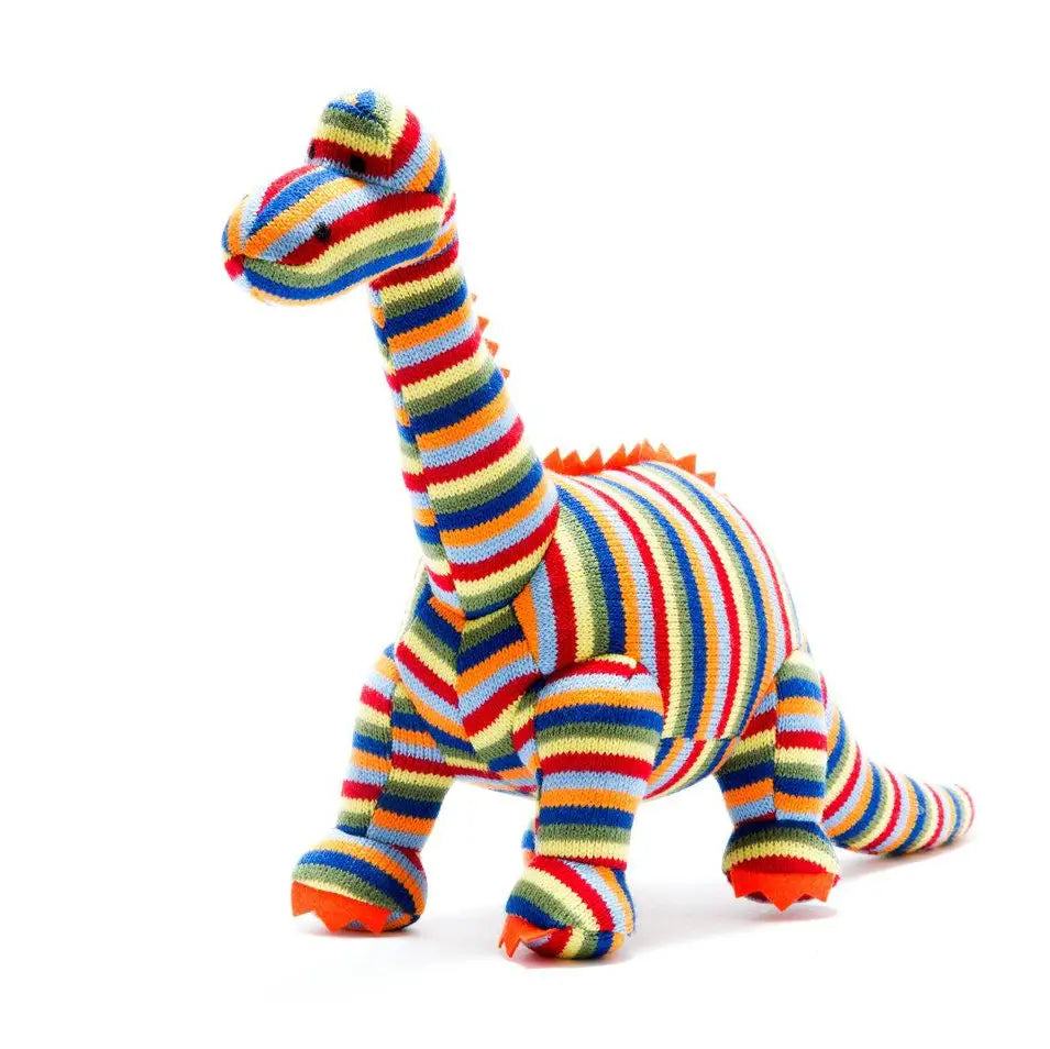 Knitted Dinos Diplodocus Rainbow Stripe Large