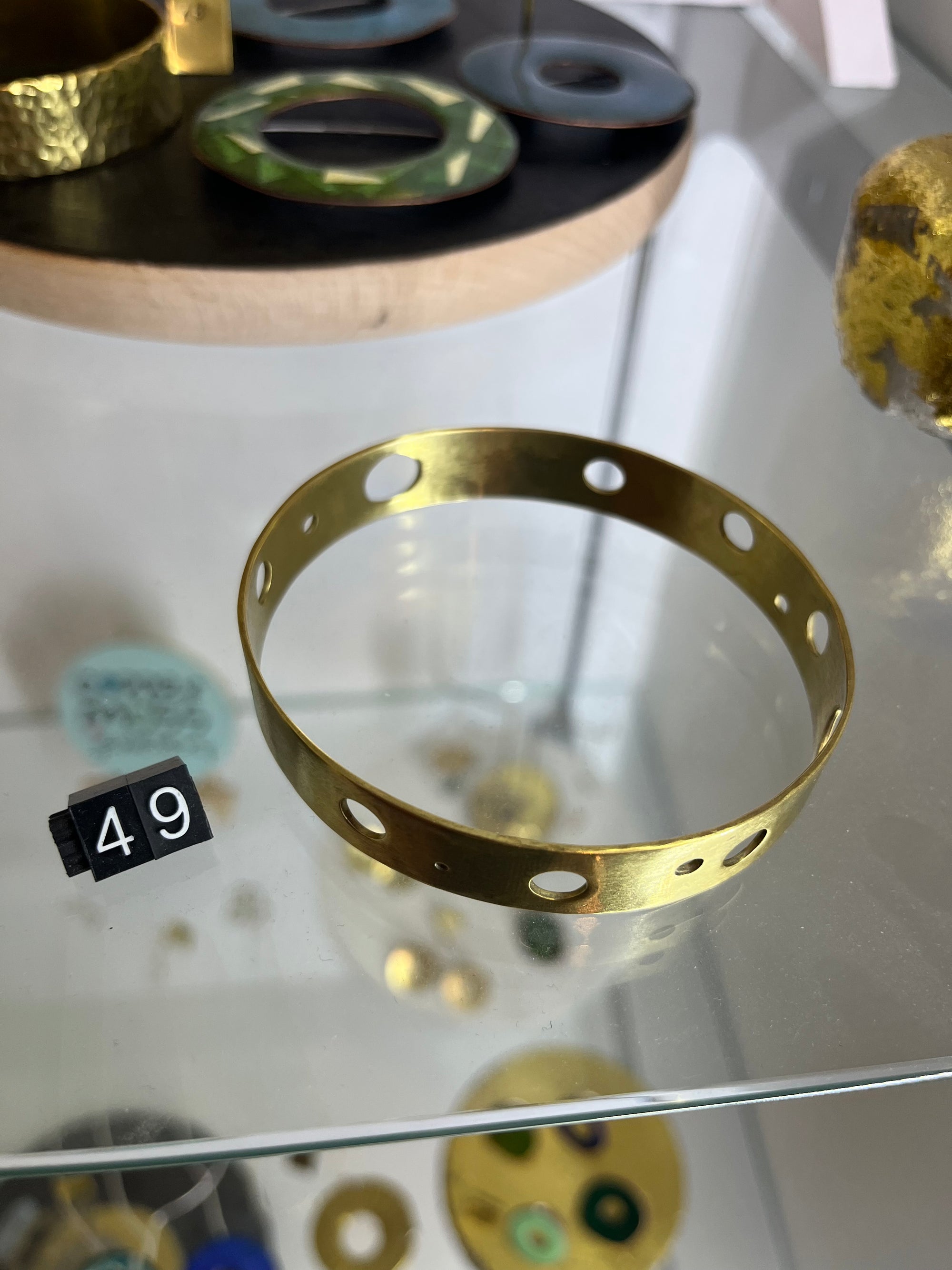 Copper Moss chunky brass bangle