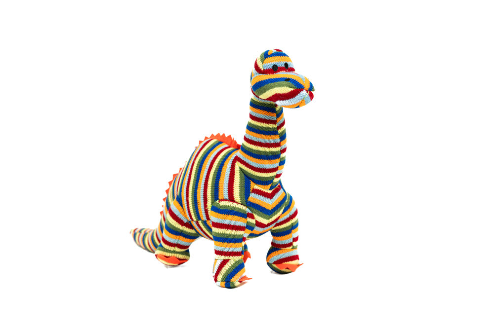 Best Years rainbow stripe knitted Dino 