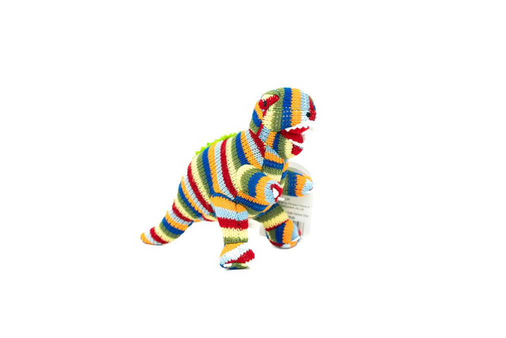 Best Years small rainbow stripe knitted Dino