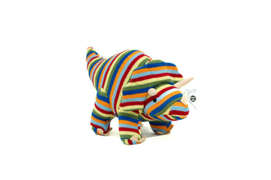 Best Years large rainbow stripe knitted Triceratops